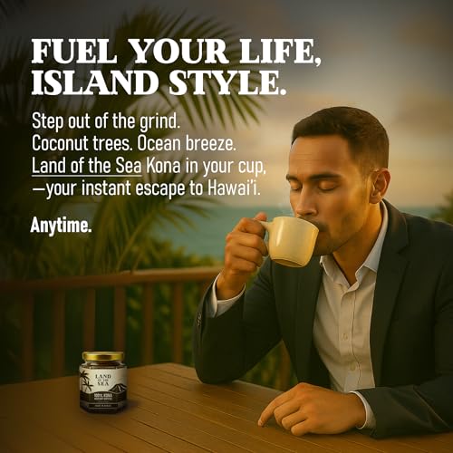 Hawaiian Kona Coffee Instant 4.5oz Pack - Medium Roast, Low Acid Arabica