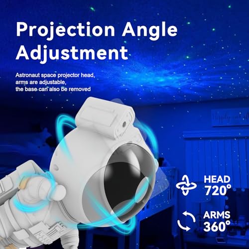Mooyran White Astronaut Galaxy Night Light Projector with Timer & Remote
