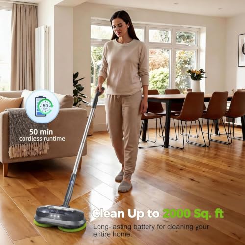 BLONEX Dark Grey Cordless Electric Mop with Spray & Detachable Water Tank