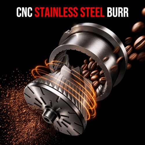 CEVING Large Capacity 60g Manual Coffee Grinder with Steel Burr - Black, Mega Pro Version