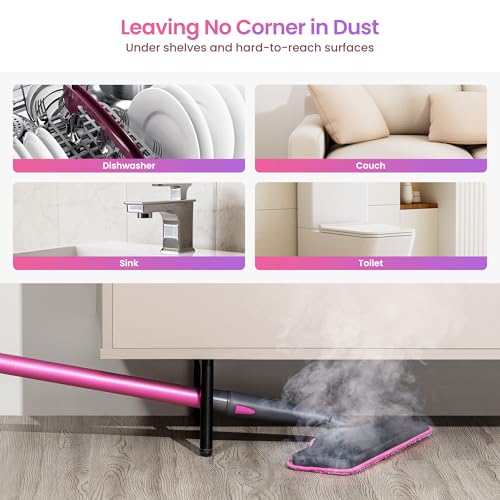 Handheld Steam Mop Cleaner for Floors & Surfaces - Detachable, Fast Heat-Up