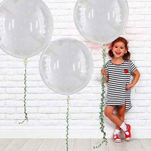 BEISHIDA 36 Inch Bobo Clear Balloons Transparent Large Balloons Giant Latex Ballon for Garland Arch, Wedding Birthday Baby Shower Party Decorations£¨5pcs of pack£©