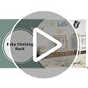 Natural Bamboo Baby & Pet Clothes Rack with Storage Shelf & Double Rods