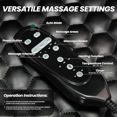 Big & Tall Massage Office Chair - Black, 300 lbs Capacity, Heat & Vibration