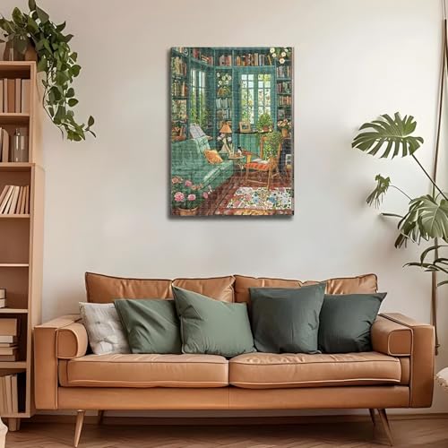 AIBOERL DP04013 Diamond Art Kits for Adults - Cozy Study Wall Decor