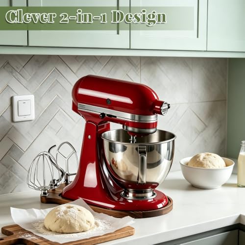 2-in-1 Mixer Slider with Storage for KitchenAid 4.5-5 Qt Tilt Head Mixer - Natural Pine