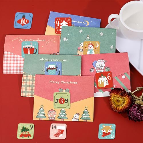 Lucleag 250PCS Christmas Advent Calendar Number Stickers for Kids, Adorable 1-25 Christmas Number Stickers Christmas Calendar Stickers for Christmas Crafting DIY Labels Gift Sealing Stickers