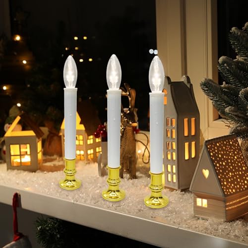 Abeja 4 Pack Battery Operated LED Window Candles with Suction Cups - Christmas Lights
