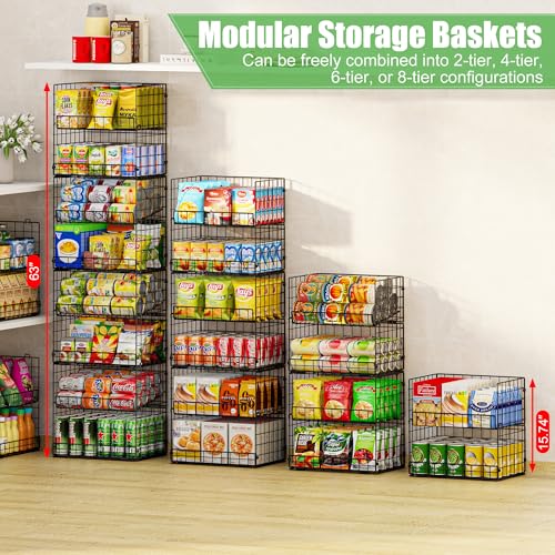 JKsmart 8-Tier XXL Stackable Wire Basket Storage Organizer - 16.15"x11.81"x63"