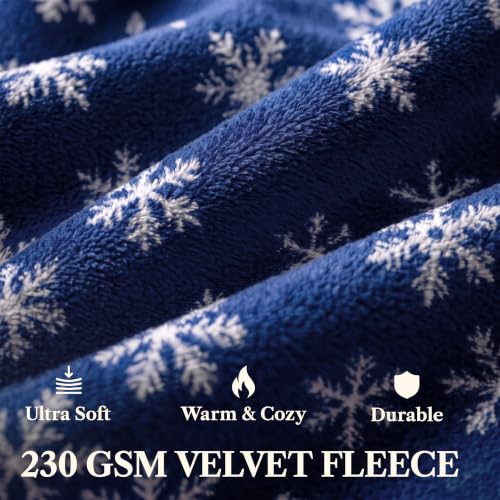 PAVILIA Snowflake Blue Holiday 18x18 Velvet Pillow Covers Set of 2