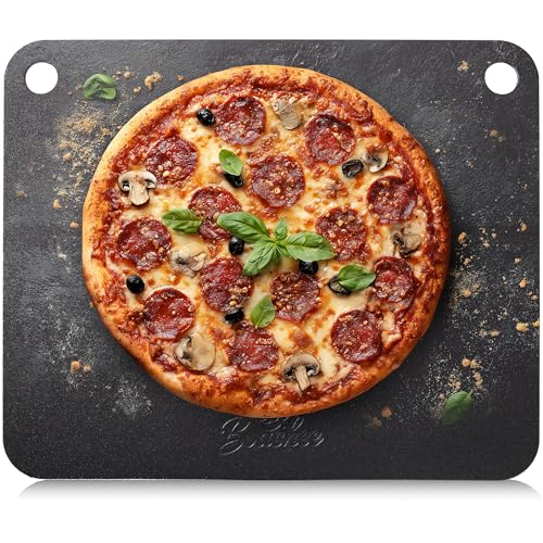 Heavy-Duty Pizza Steel Pan 16x13.4 Inch for Crispy Crust Baking or Grilling
