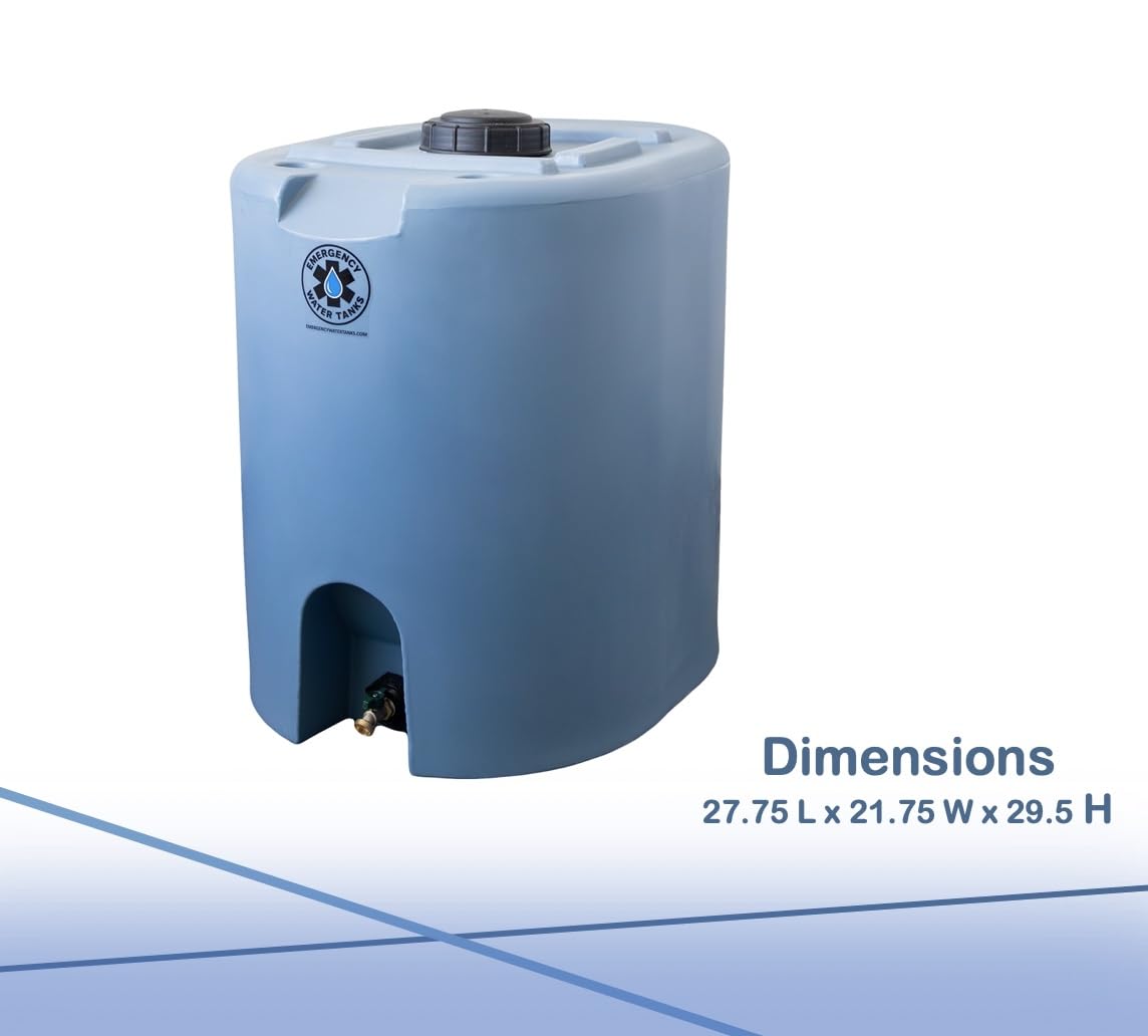 55 Gallon Stackable Emergency Water Storage Tank for Long-Term Drinking Water Heavy-Duty Water Barrel
