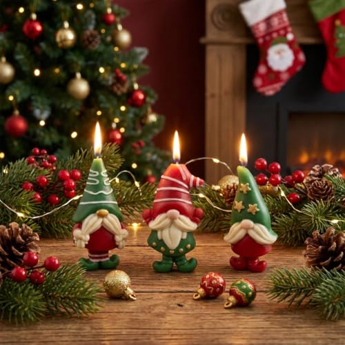 Christmas Gnome Silicone Candy Molds 2-Pack Red & Green - 10 Cavities