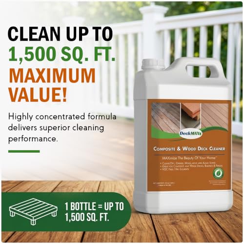 DeckMax Premium Deck Cleaner Kit - Eco-Friendly Mold & Stain Remover for Wood & Composite Decks