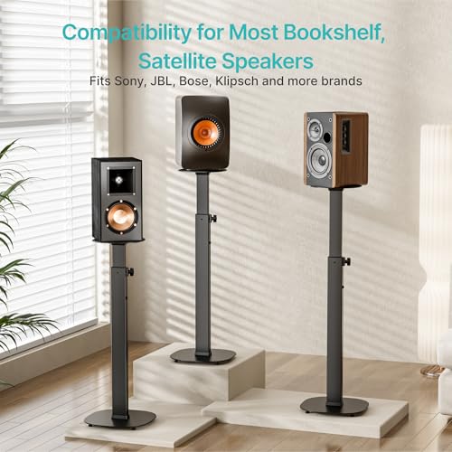 Height-Adjustable Speaker Stand Pair from 28.6" to 46.1",22lbs