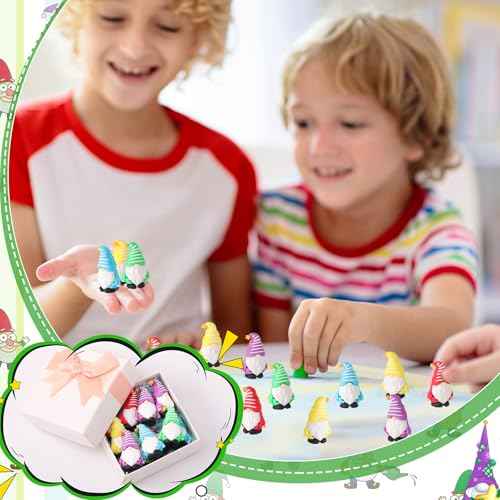 12 Pcs Christmas Mini Gnomes Tiny Figures Miniature Gnomes Fairy Gifts Statues Tiny Figurines for Landscape Outdoor Patio Yard for Garden Accessories Spring Gifts Fairy Goodie Bag