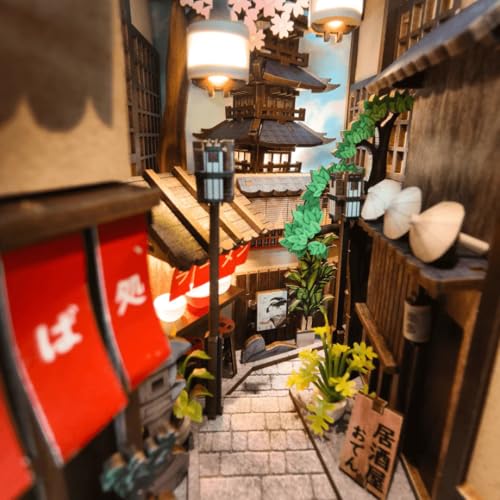 Kyoto Gion Book Nook Kit - DIY Wooden 3D Bookend for Shelves & Decor