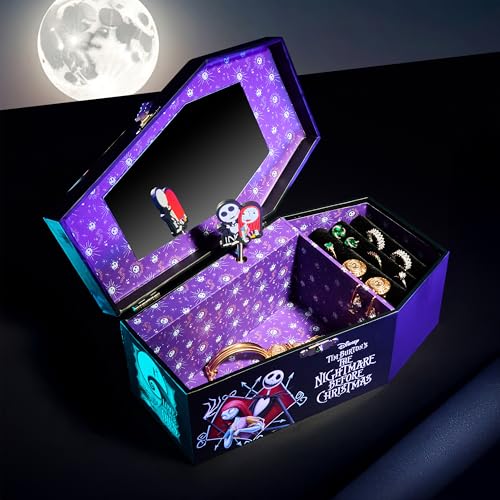 Get Trend Nightmare Before Christmas Musical Jewelry Box – Black Coffin, 9.8x5.9x3.9 in