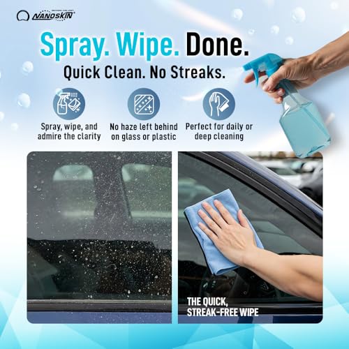 Nanoskin Crystal-Clear VOC-Free Glass Cleaner 640 Fl Oz - Streak-Free Surface & Vehicle Glass