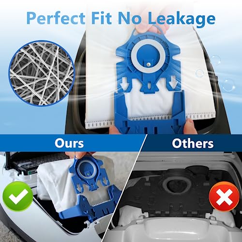 Blue & White 20 Pcs 3D Airclean Vacuum Bags for Miele C1 C2 C3 Series