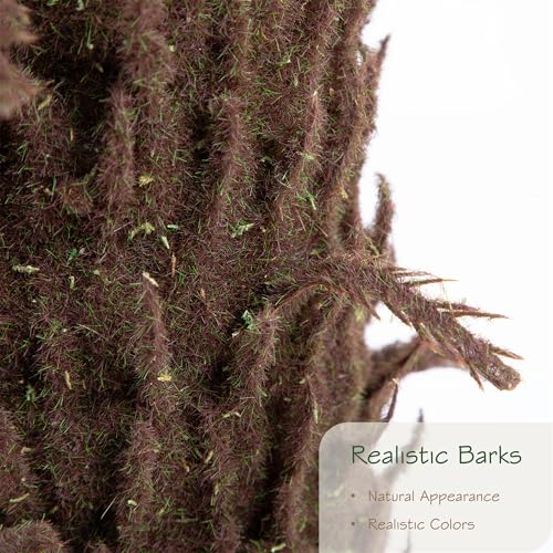 4ft UV-Resistant Faux Sago Palm Tree with Natural Bark & Lifelike Leaves for Indoor Outdoor Decor