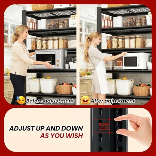 FOSTOKO 72"H x 35"W x 16"D Heavy Duty Metal Garage Shelving, 5-Tier Adjustable Industrial Storage Rack