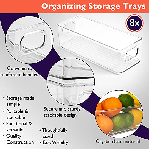 ClearSpace 8 Pack Plastic Pantry Food Storage Bins with Handles
