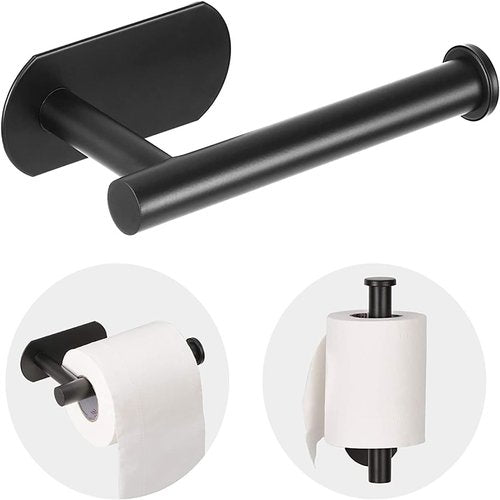 JOPOFI Toilet Paper Holder - Self-Adhesive Wall Mount for Bathroom | SUS 304 Stainless Steel, Matte Black