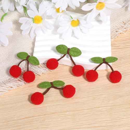 3 Pack Pom pom Felt Bunting Banner, Cherries Birthday Decoration, DIY Fruit Hanging Decorations, Home Decor Garland Decorations for Birthday Christmas Decor