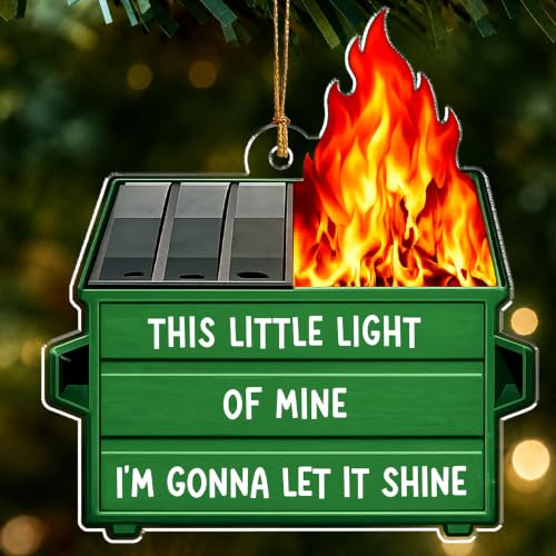 WITTSPOT Dumpster Fire 01 Christmas Ornament - Funny Office Gag Gift