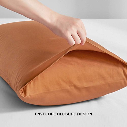 FLXXIE King Pillow Cases - Soft Microfiber Covers with Envelope Closure | Wrinkle & Fade Resistant, 20x36, Tan