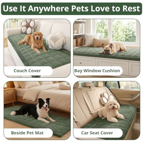 Washable Non-Slip Couch Cover for Dogs - Moss Green, 27.6 x 70.9 Inches