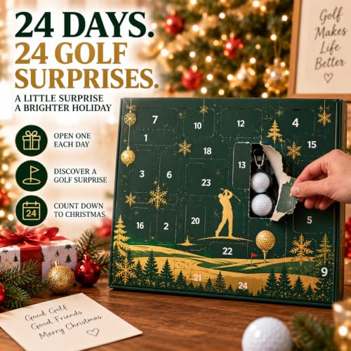 Golf Advent Calendar 2026 for Men – 24 Day Christmas Countdown with Golf Accessories