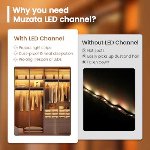 20 Pack Silver LED Strip Channel with Milky Diffuser - 3.3FT for Indoor Outdoor Lighting