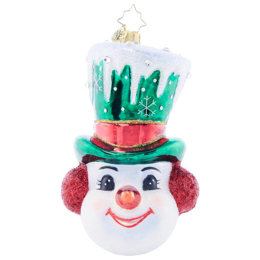Christopher Radko Hand-Crafted European Glass Christmas Tree Decorative Ornament, Top Hat Tidings