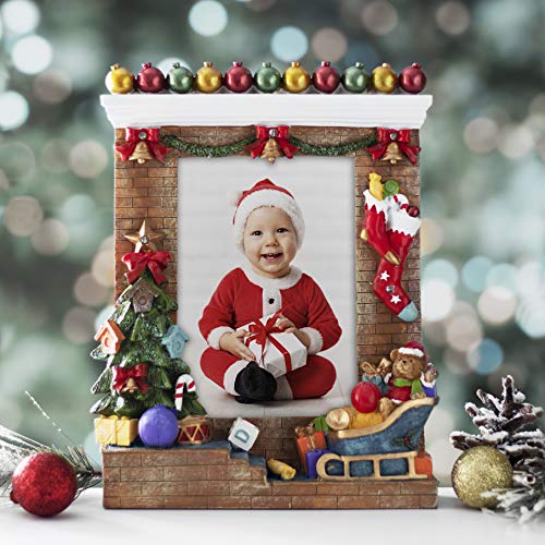 Light Up 5x7 Christmas Ornament Resin Picture Frame with Colorful LED Lights