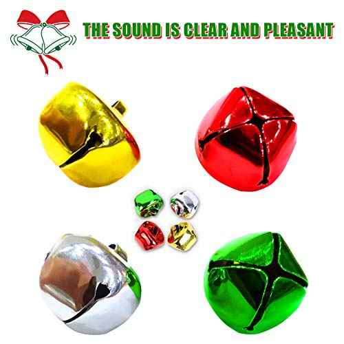 Augshy 200 Pieces Jingle Bells 3/5Inch Craft Bell Bulk for Christmas Home and Pet Decorations Xmas Decor Party Favors Supplies (Red Green Gold Silver)