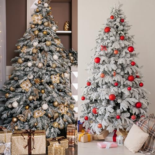 30 Pcs Frosted Artificial Pine Branches Christmas Snowy Greenery for DIY Holiday Decor