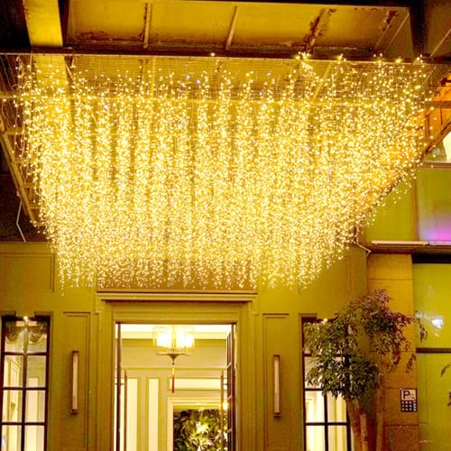 LED Icicle Christmas Lights, 16.4FT 168 LEDs 8 Modes Extendable Eaves