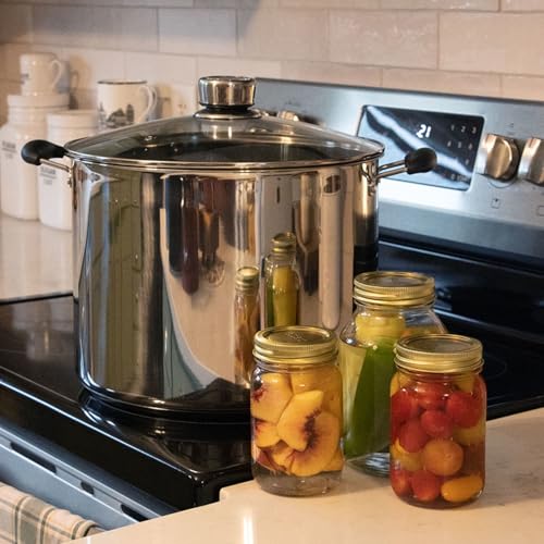 Lehman's 21.5-Quart Stainless Steel Water Bath Canner with Pressure Gauge - Silver