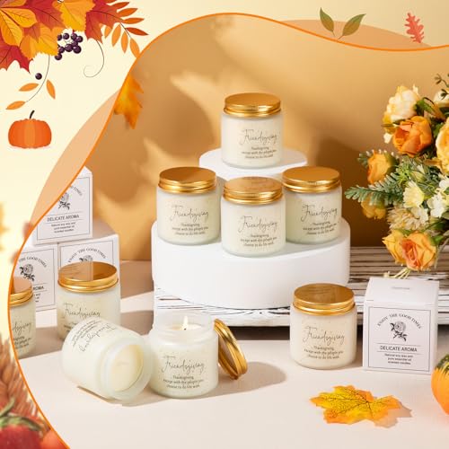 Conelist 12 Pcs Fall Scented Soy Wax Jar Candles 3.5oz Autumn Gift Set