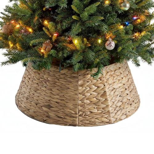 DUMOS 24.5in Christmas Tree Collar for 4–7ft Trees - Light Natural 24.5in