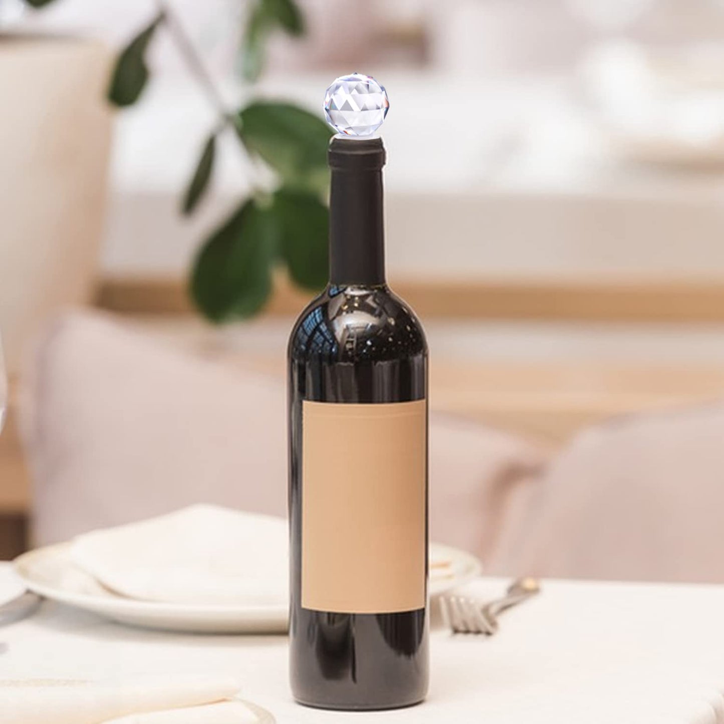 10Pcs Acrylic Bottle Stopper Decorative Wine Stoppers Crystal Clear With Airtight Silicone For Wine,Beverages,Soda,Champagne,Liquors,Oils