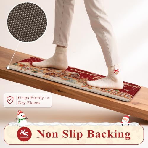 Christmas Kitchen Mat - Anti Fatigue Cushioned Non Slip Rugs