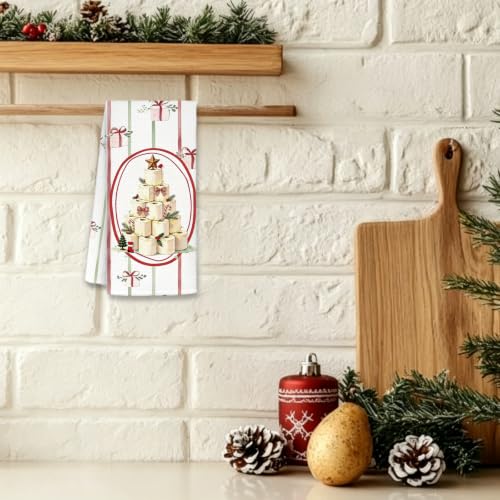 TLOJG Christmas Tree Hand Towel 16x24 in - Microfiber Kitchen & Decor Towel (Roll of Paper variant)