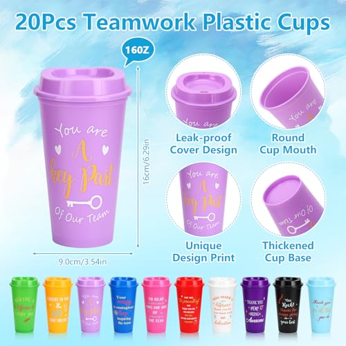 Team Gift Set - 141Pcs 20-Count Employee Appreciation Kit with 16oz Tumblers, Notebooks, Pens, Bracelets, Keychains, Cards