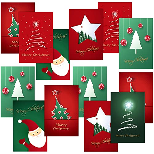 Crtiin 240-Piece Christmas Cards with Envelopes & Stickers, Classic Edition