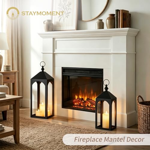 Large Outdoor Floor Lantern Set of 2 Without Glass - Fall Porch Decor