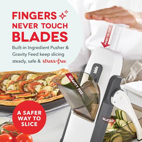 DASH Safe Slice® Mandoline Slicer Gray 30+ Presets, Foldable Food Prep Tool
