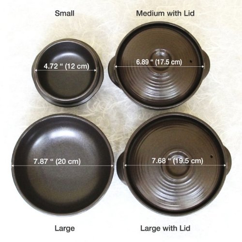 Medium Ceramic Dolsot Stone Bowl with Lid for Bibimbap & Hot Soup – 33.8 fl oz